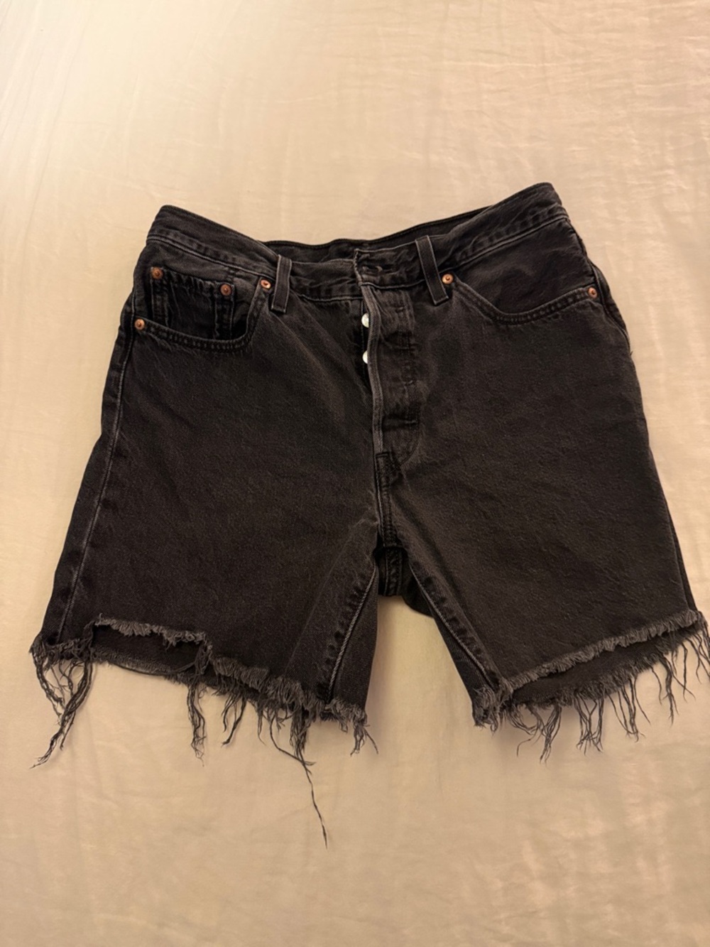Levi’s Black Denim Cutoff Shorts